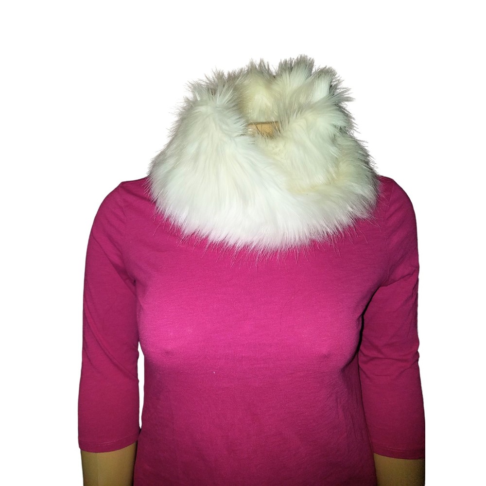 Merona White Faux Fur Cowl Infinity Scarf
